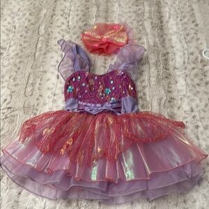 Glamour Purple and Pink Dance Costume with Tulle Layers